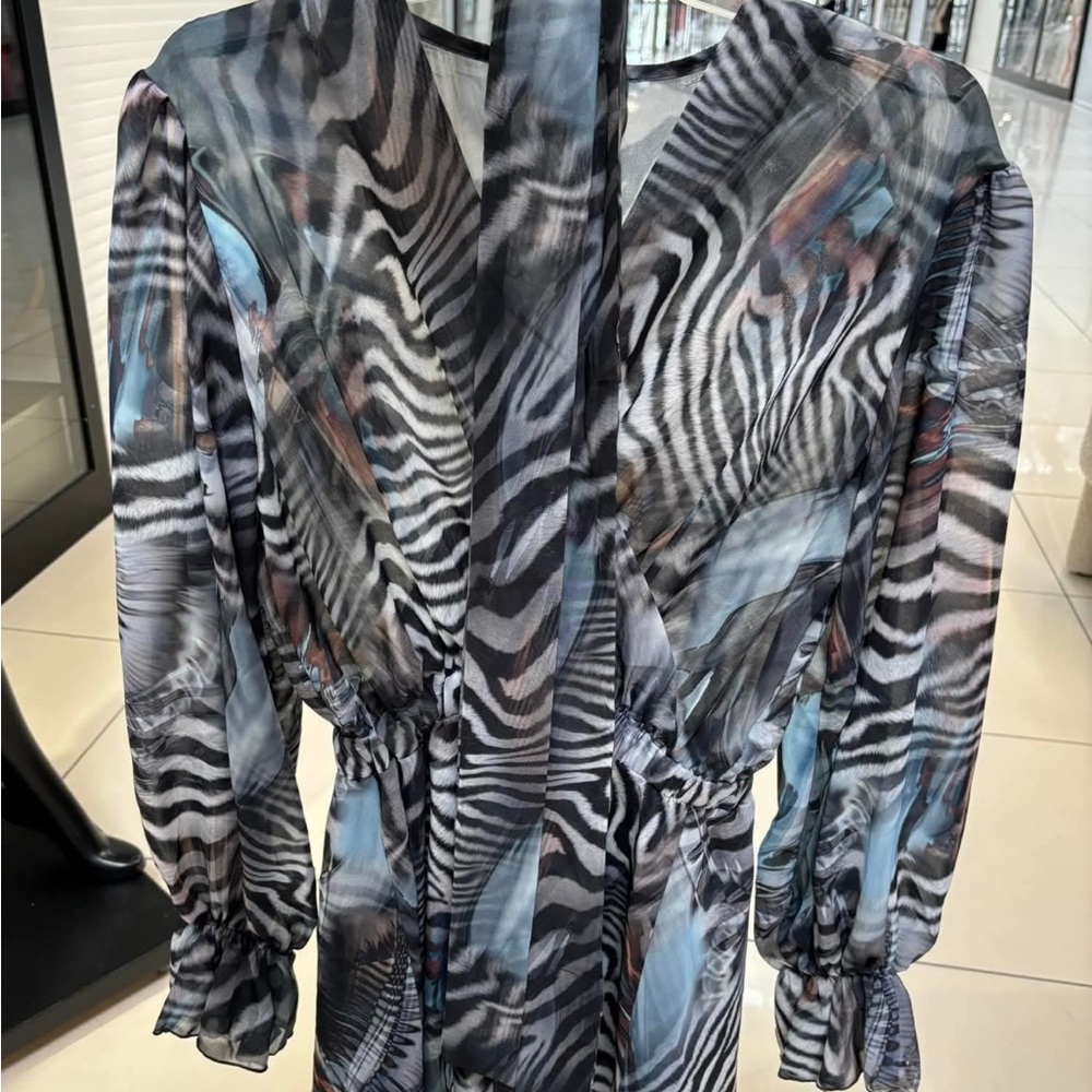 Zebra Print Sheer Women's Romper